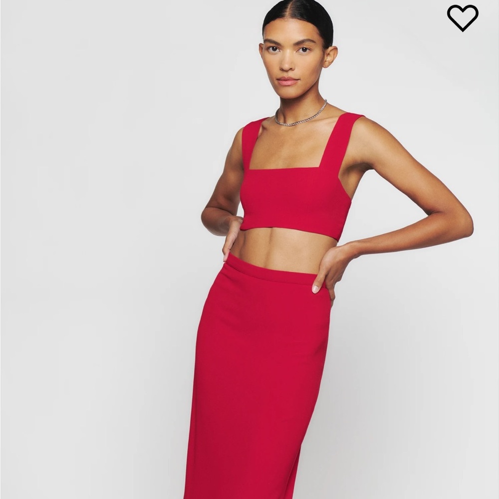 Reformation Azella two piece set in Cherry